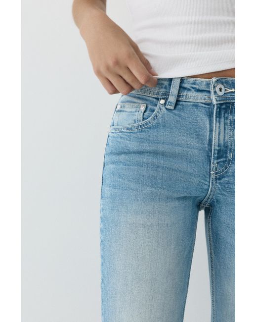 Pull&Bear Blue Low-Rise Boot-Cut Jeans