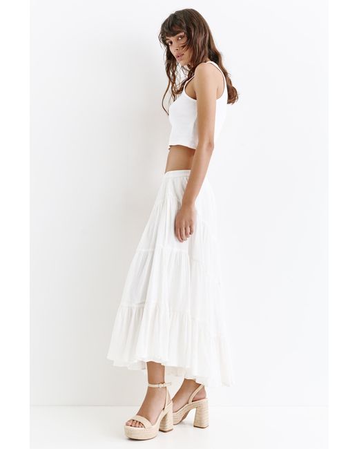 Pull&Bear White Platform High-Heel Sandals