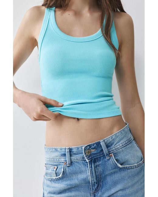 Pull&Bear Blue Basic Tank Top