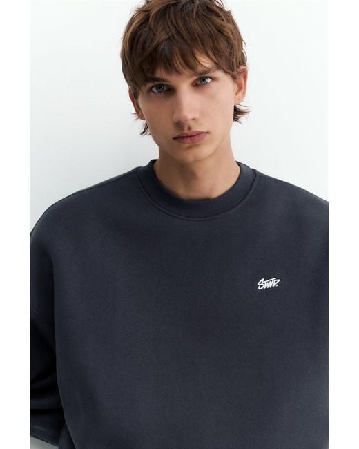 Pull&Bear Blue Stwd Boxy Sweatshirt for men