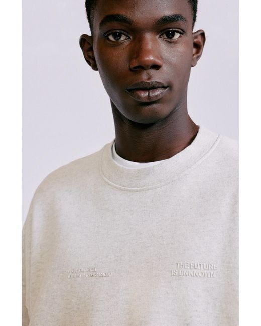 Pull&Bear Metallic Contrast Rib Round Neck Sweatshirt for men
