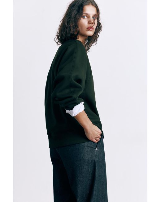 Pull&Bear Black Oversize Fleece Sweatshirt
