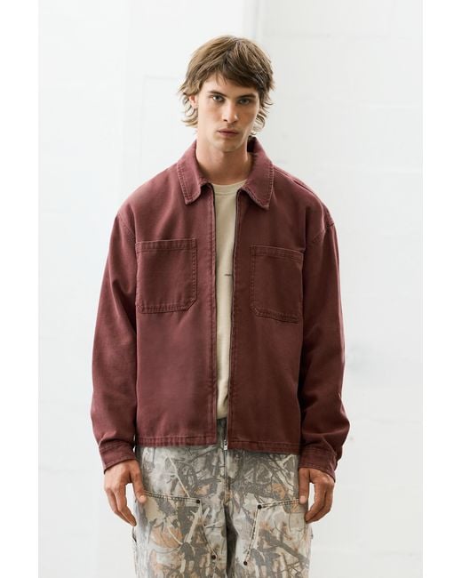 Pull&Bear Overshirt Met Rits in het Brown voor heren