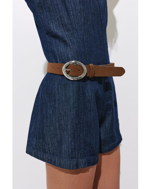 Pull&Bear White Belt With Oval Buckle