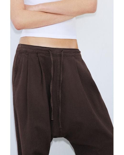 Pull&Bear Brown Drawstring Sarouel Baggy Trousers