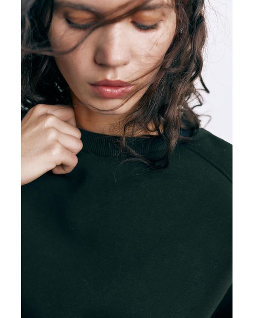 Pull&Bear Black Oversize Fleece Sweatshirt