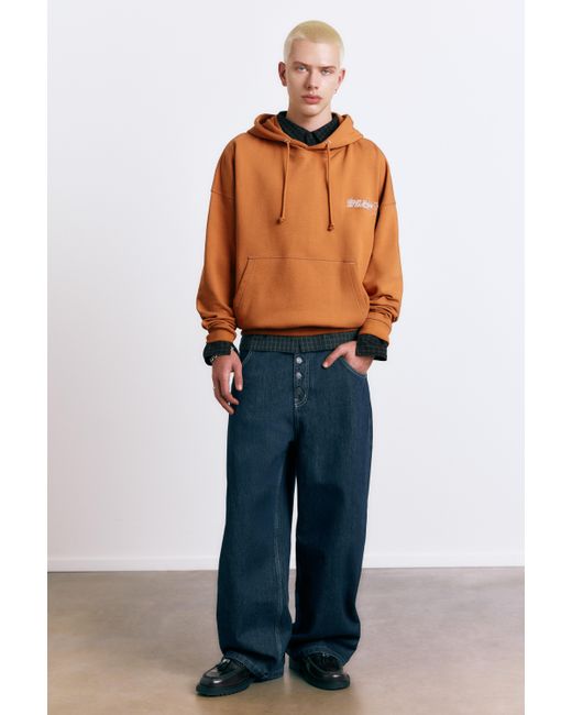 Pull&Bear Blue Stwd Star Hoodie for men