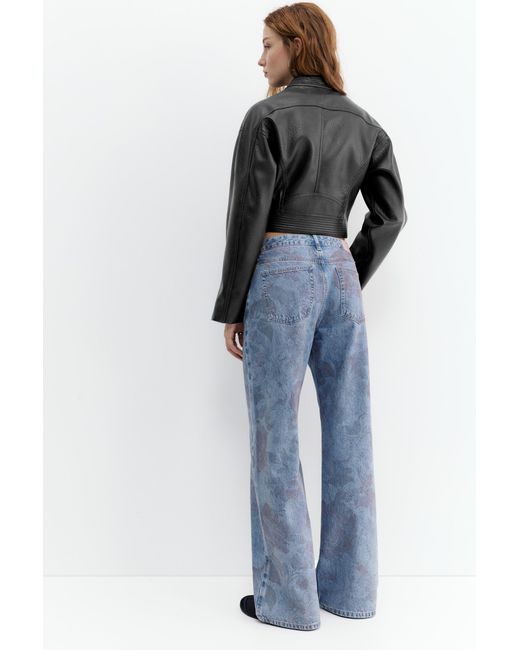 Pull&Bear Black Faux Leather Biker Jacket