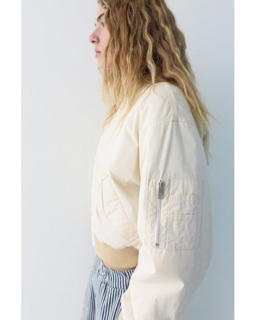 Pull&Bear Bomberjack in het Natural