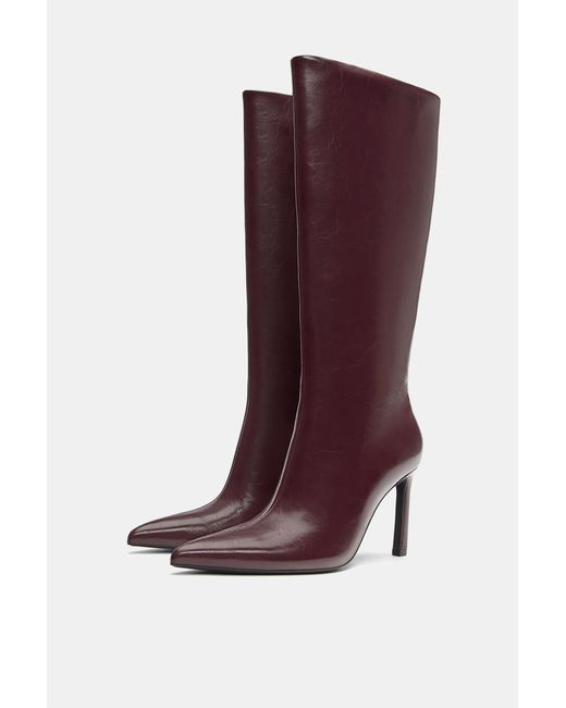 Pull&Bear Red High-Heel Boots