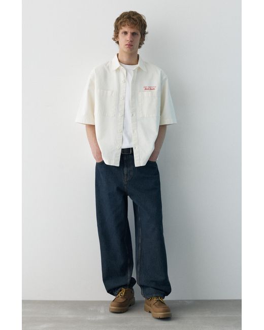 Pull&Bear Kurzarmhemd Stwd Studio in White für Herren