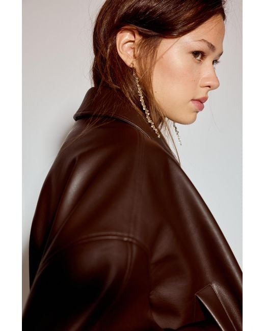 Pull&Bear White Long Rhinestone Earrings