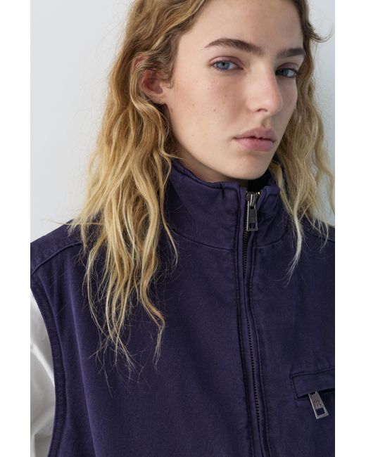 Pull&Bear Blue Gesteppte Baumwollweste