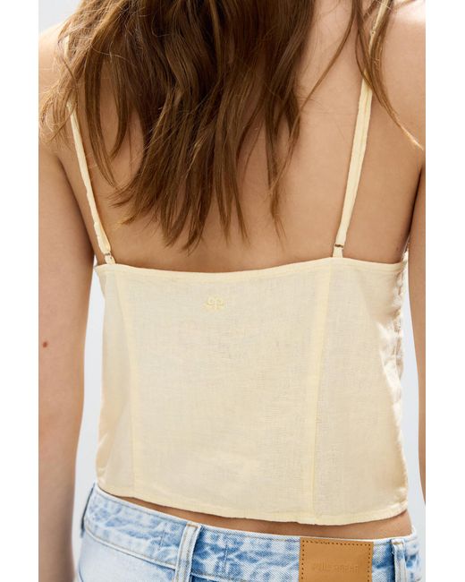 Pull&Bear Blue Trägertop Mit Spitze