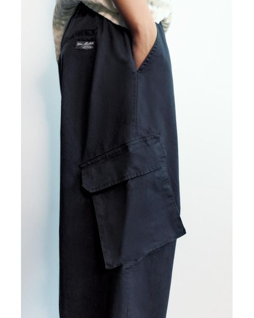 Pull&Bear Black Barrel-Cargohose