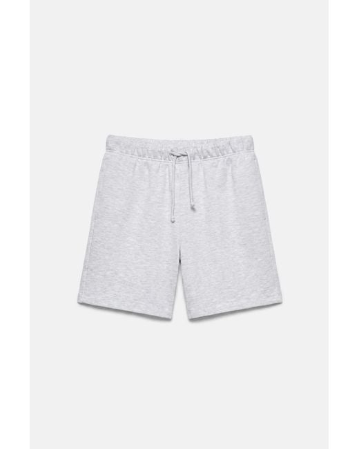 Pull&Bear Bermuda Met Elastische Tailleband in het White