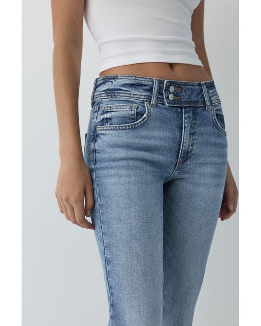 Pull&Bear Blue Low-Waist Bootcut Jeans