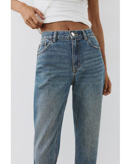Pull&Bear Blue High-Waist Mom Jeans