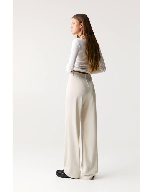Pull&Bear Natural Elegante Hose Mit Ziernaht