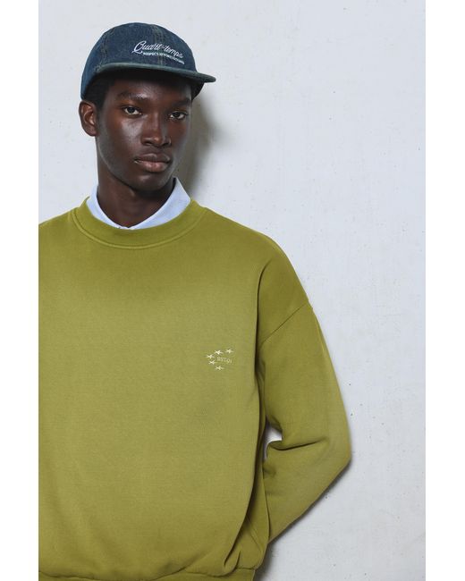 Sweat Effet Délavé Brodé Pull&Bear pour homme en coloris Green