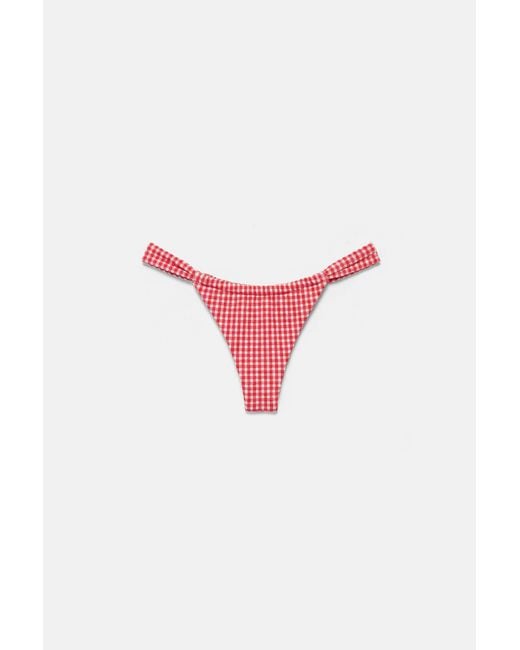 Pull&Bear Black Gingham Bandeau Bikini Top
