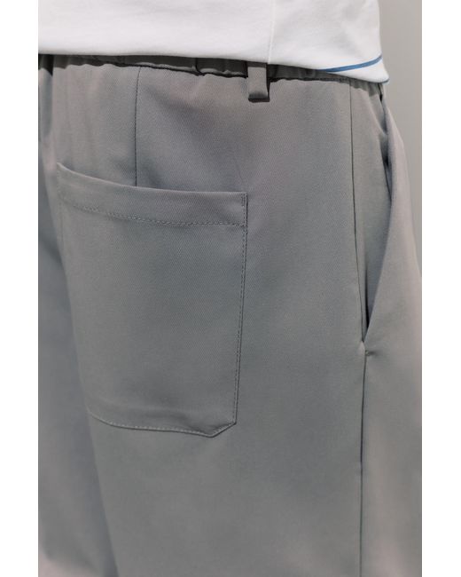 Pull&Bear Gray Tailored Fit Wide-Leg Trousers for men