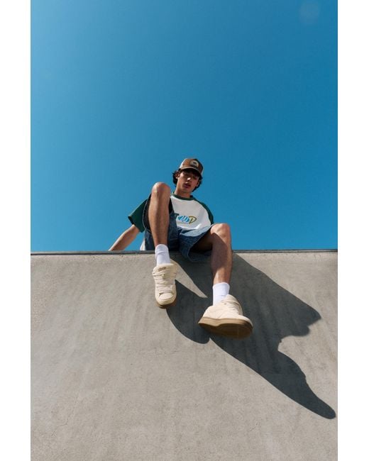 Pull&Bear White Stwd Skate Trainers With Stitching for men