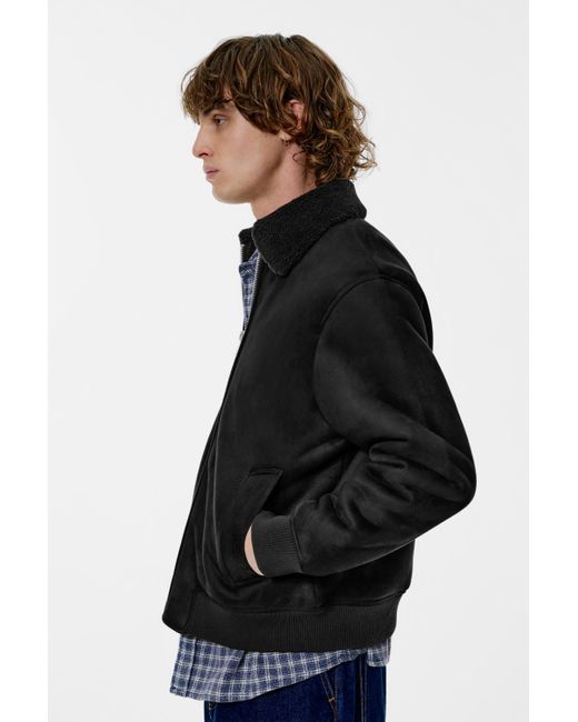Pull&Bear Black Combined Double-Faced Jacket for men