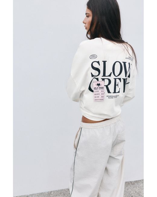 Pull&Bear Black Long Sleeve Graphic T-Shirt