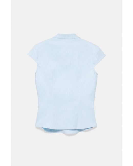 Pull&Bear White Poplin Toggle Shirt