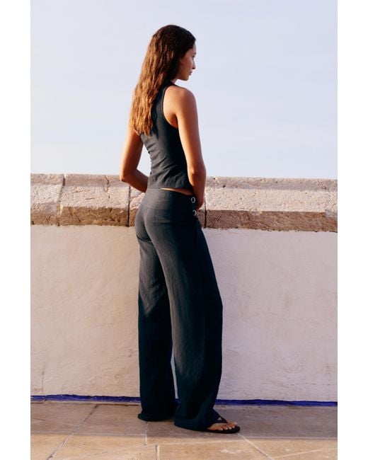 Top Sans Manches À Boucle Pull&Bear en coloris Blue