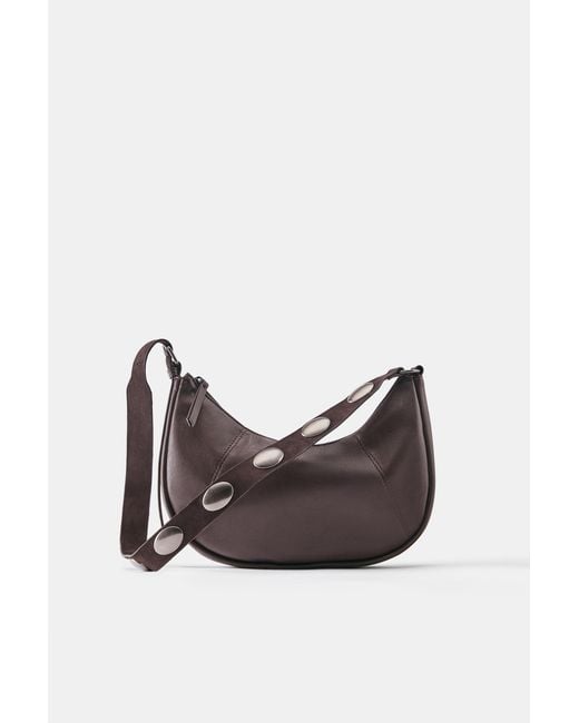 Pull&Bear White Studded Crossbody Bag