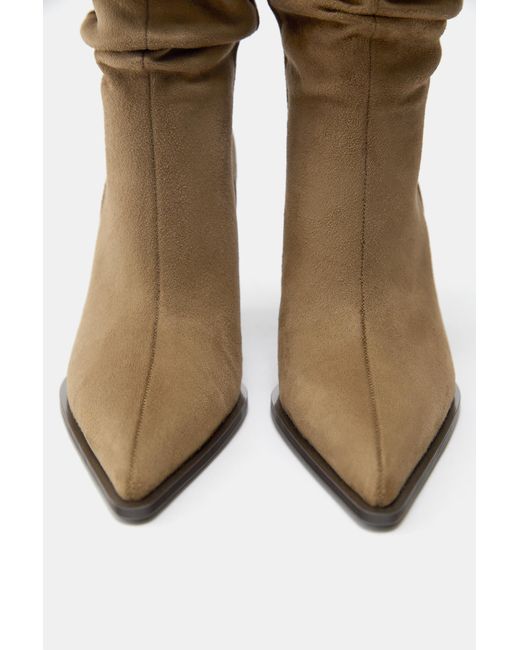 Pull&Bear Multicolor High-Heel Ruched Boots