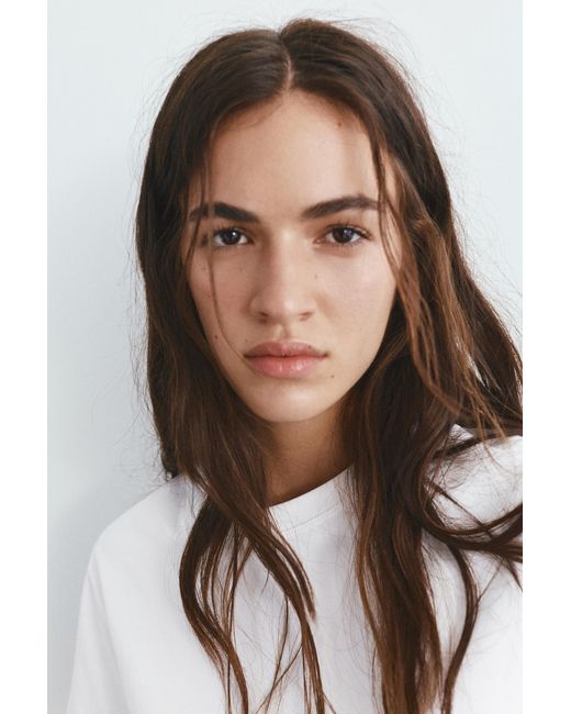 Pull&Bear White Short Sleeve 100% Cotton T-Shirt