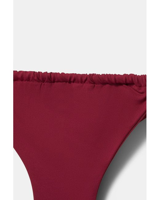 Pull&Bear Red Draped Bikini Bottoms