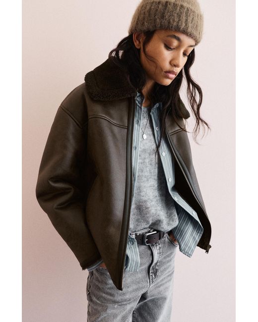 Pull&Bear Brown Double-Faced Jacket