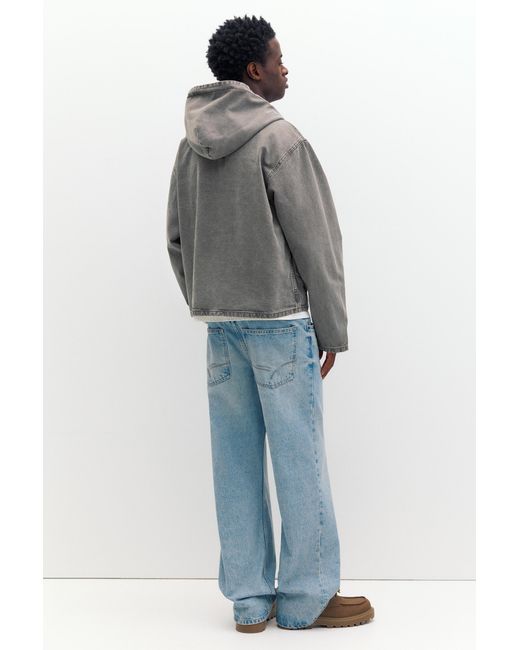 Pull&Bear Gray Stwd Hooded Jacket for men