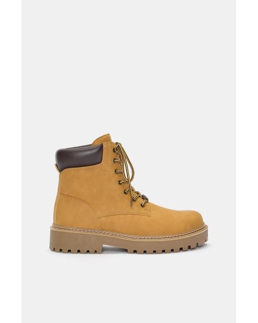 Pull&Bear Multicolor Stwd Lace-Up Boots for men