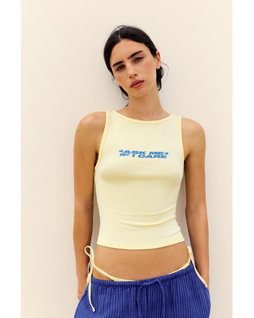 Pull&Bear Natural Tank Top With Text