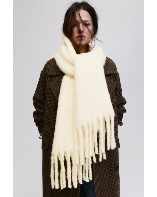 Pull&Bear Natural Maxi Mohair-Effect Scarf
