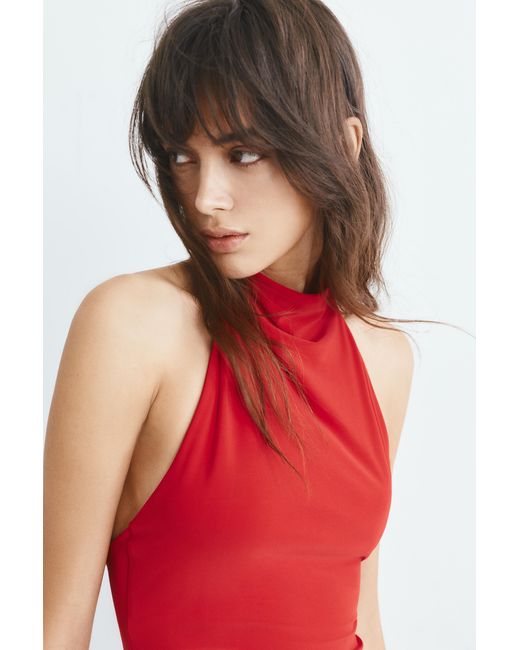 Pull&Bear Red Short Halter Dress
