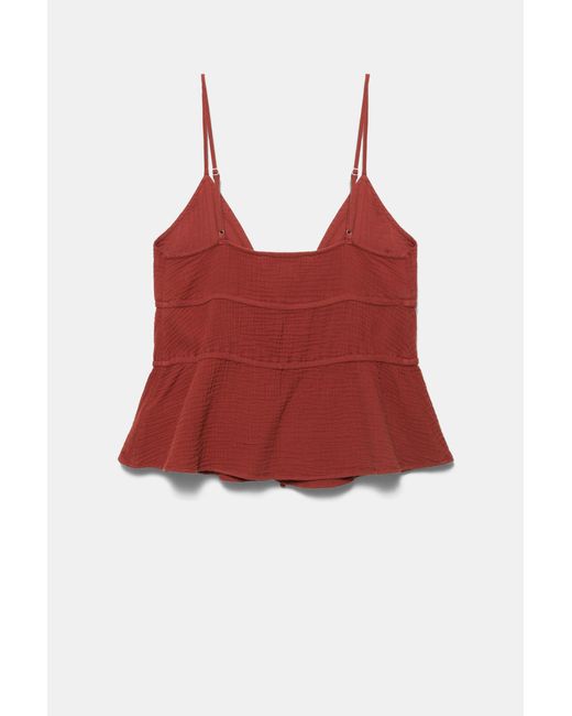 Pull&Bear Red Crepe Strappy Top