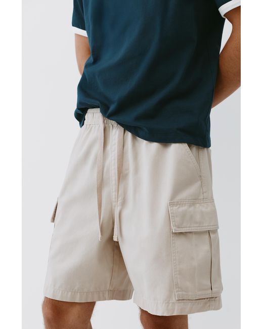 Pull&Bear Red Cargo Bermuda Shorts for men