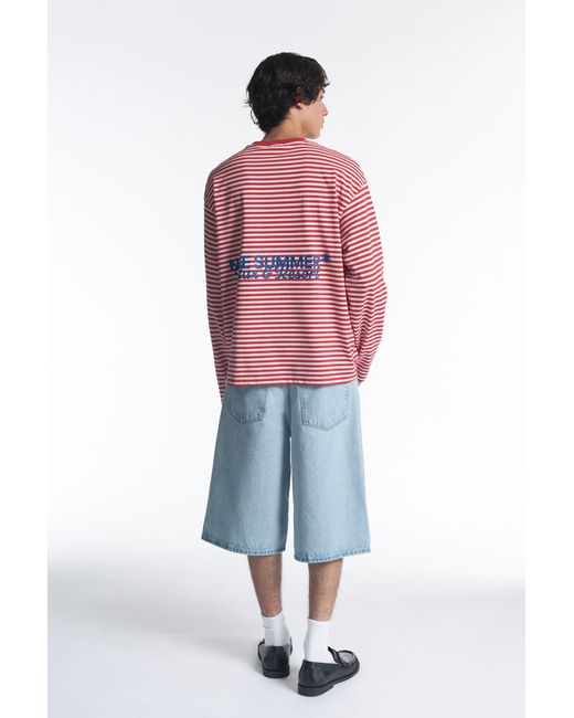 Pull&Bear Blue Stwd Corporation Graphic Jorts for men