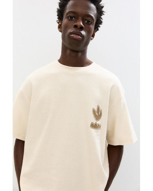 Pull&Bear Shirt Mit Pflanzenstickereien in Blue für Herren