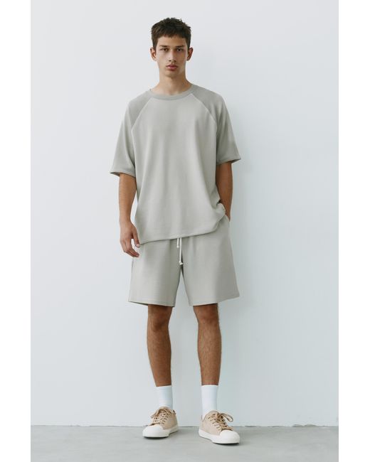 Pull&Bear Natural Short Sleeve Raglan T-Shirt for men