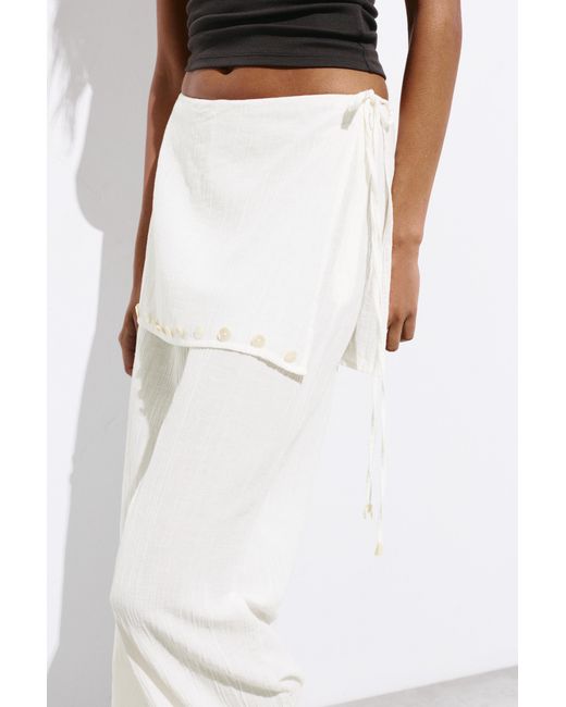 Pull&Bear Green Flowy Sarong Trousers