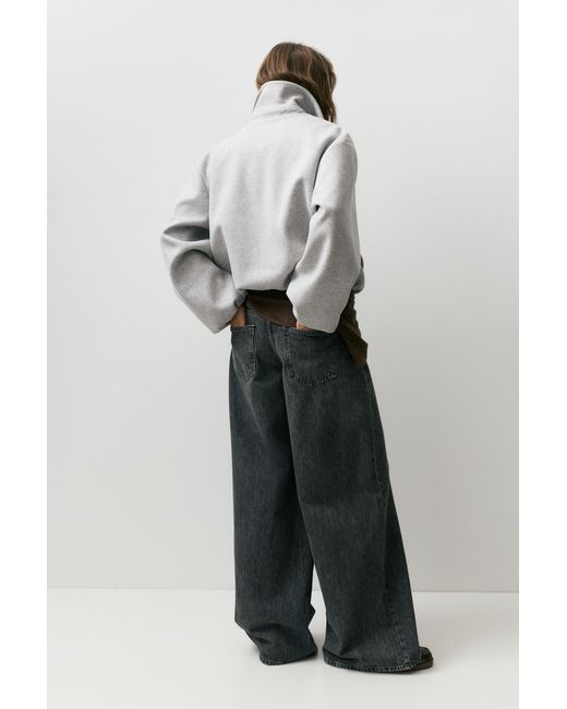 Pull&Bear Gray Soft Cloth Balloon Jacket
