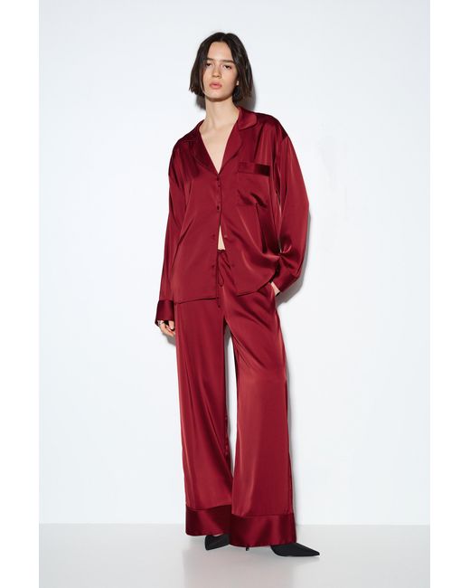 Pull&Bear Red Satin Pyjamas