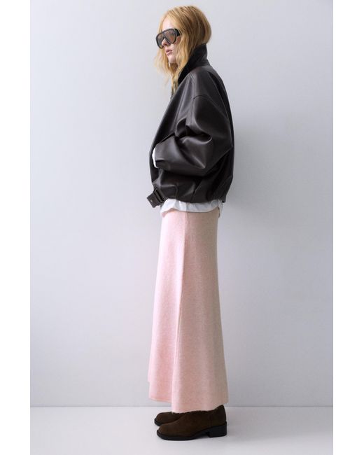 Pull&Bear Black Soft Knit Midi Skirt